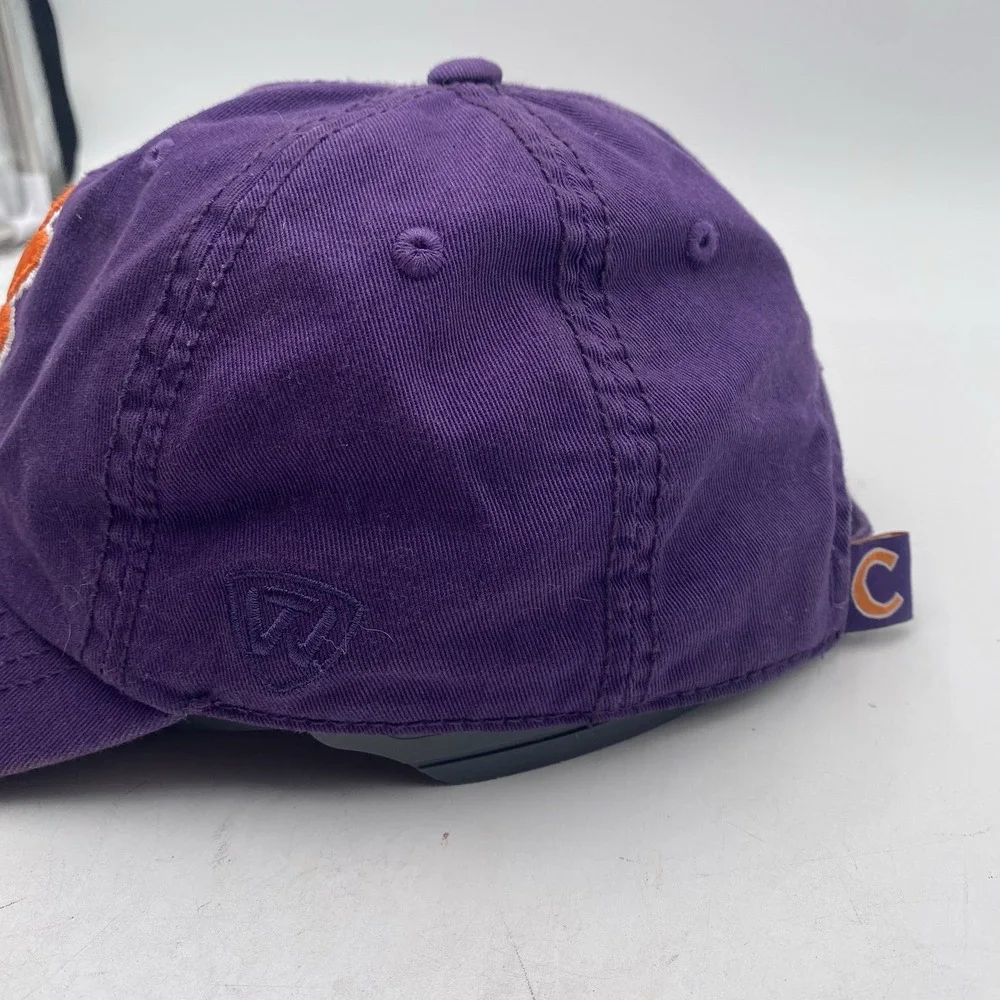 Clemson Tigers Hat Paw‎ Purple Cotton Clean Up Strapback Top Of World Slouch Dad